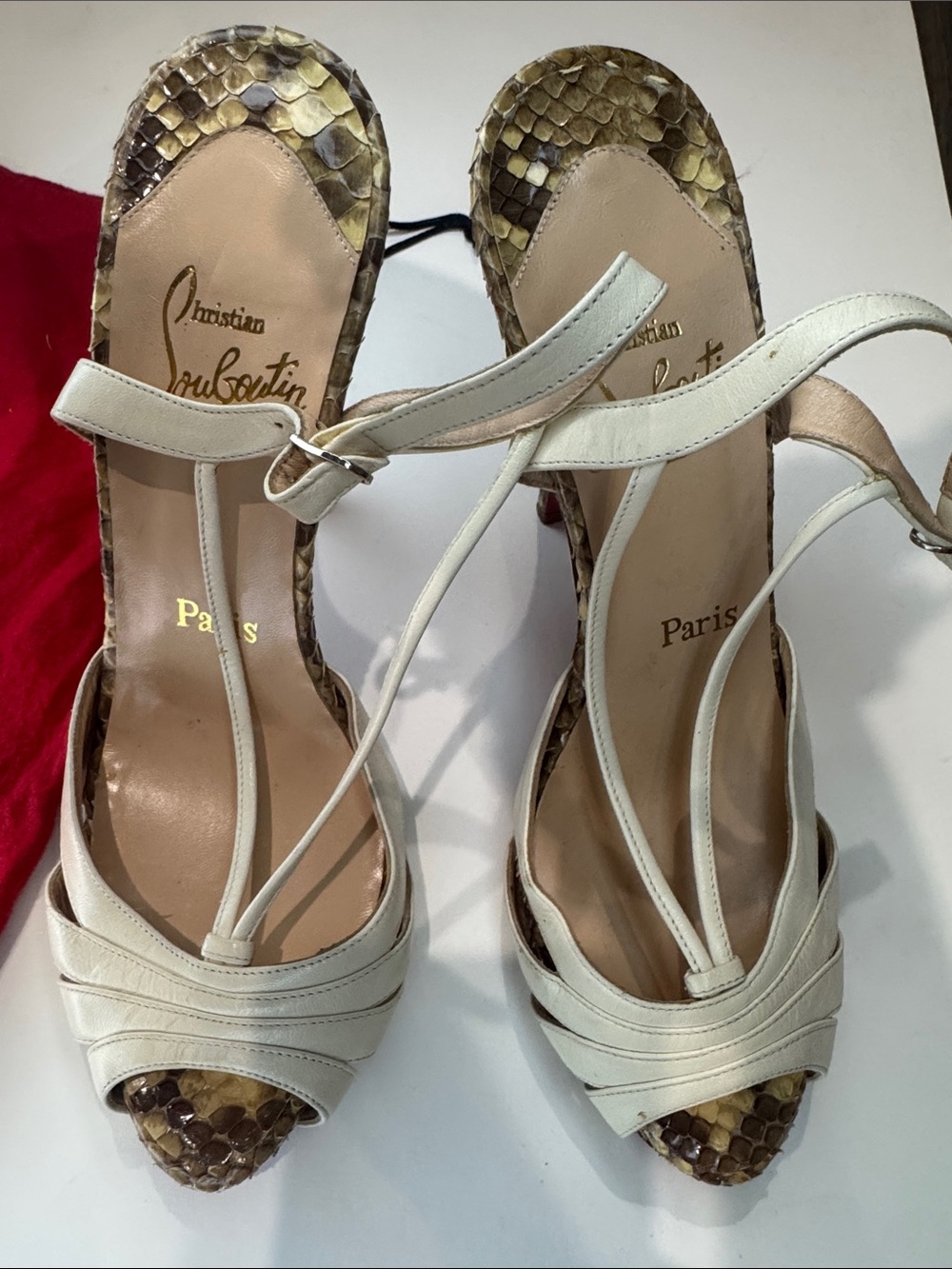 Christian Louboutin snakeskin python sandals